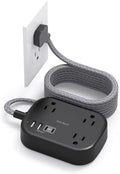 Cruise Essentials 2026, Travel Power Strip with USB C,Flat Plug, Black by OneBeat