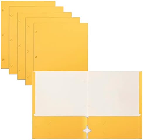 Better Office Products Two Pocket Portfolio Folders, 50-Pack, Yellow, Letter Size Paper Folders, 50 Pieces, Yellow by BetterOfficeProducts