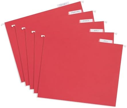 Blue Summit Supplies 25 Hanging File Folders, Letter Size, Red - Image 5