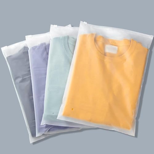 Frosted Zipper Bags for Clothes 2 Gallon, 200 Count 14x18 inch Plastic Bags for Clothes, Sweaters, Hoodies, Women Shoe, Sewing Projects Packaging, 3 Mil with Vent Hole by Svaldo