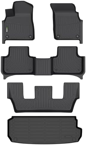 HAFIDI® Floor Mats & Cargo Liner Fit for 2020-2026 Audi Q7 & SQ7 All Weather Protection TPE Anti-Slip Automotive Full Set Floor Liners Custom Accessories - Black by HAFIDI
