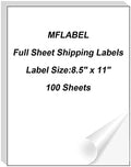 MFLABEL Full Sheet Sticker Label, Address Sticker, White Matte Label Paper, 8-1/2" x 11" Shipping Labels for Laser & Inkjet Printer (1500 Labels, 1500 Sheets) by MFLABEL