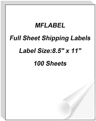 MFLABEL Full Sheet Matte White Labels - 8.5 x 11 Inch for Laser & Inkjet Printers (200 Sheets / 6000 Labels) - Includes Address & Fragile Stickers, Smudge-Proof & Quick Peel by MFLABEL