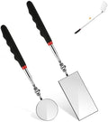 Telescoping Inspection Mirror, 2 Pack Round & Rectangular Mechanic Mirrors by Okxir