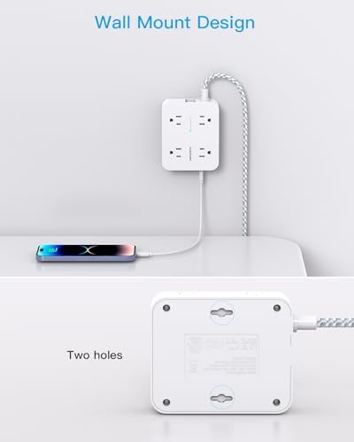 HANYCONY Surge Protector Power Strip, 1080J, 5 Ft Braided Extension Cord - Image 6