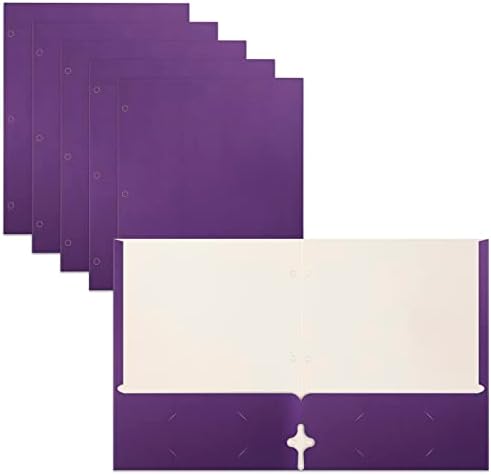 Better Office Products Two Pocket Portfolio Folders, 50-Pack, Purple, Letter Size Paper Folders, 50 Pieces, Purple by BetterOfficeProducts