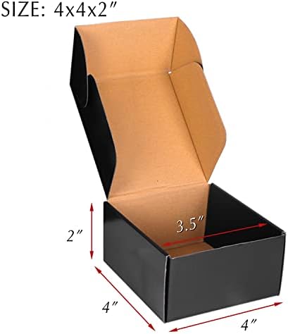 4x4x2 Black Cardboard Boxes - 30 Pack Small Shipping Boxes for Small Business Mailing, Corrugated Packaging - Image 2