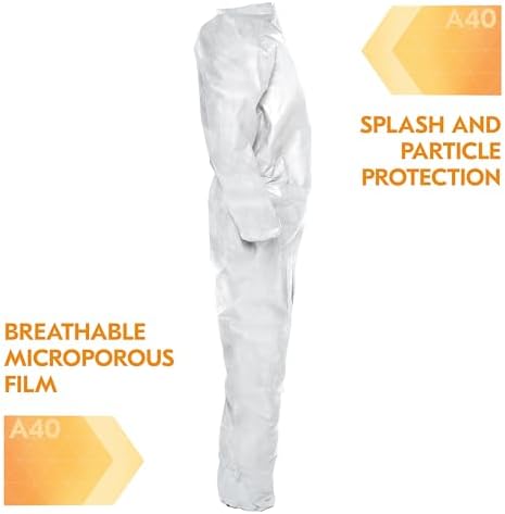 KleenGuard™ A40 Liquid & Particle Protection Coveralls (44303), Zipper Front, White, Large (Qty 25) - Image 5