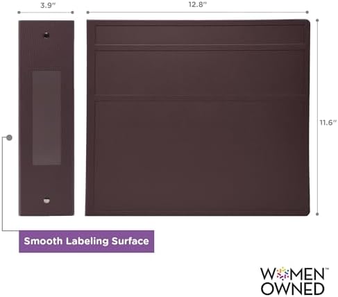 Carstens 4-Inch Heavy Duty 3-Ring Binder - Side Opening, Plum, Durable Plastic, No-Gap Rings, Waterproof Cover, No Pockets, Holds 600 Letter Sheets, BPA-Free Made in USA (1841-3R), Case of 10 - Image 4