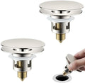 Universal Bathroom Sink Drain Stopper Strainer, 2PCS, Brushed Nickel by Greatcomfortathome