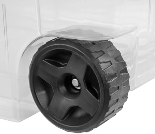 160-Quart Wheeled Stackable Storage Bin,Heavy-Duty Clear Plastic Container for Household & Garage Bulk Storage,Perfect for Outdoor Camping and Seasonal Organization, Gray 2-Pack - Image 5