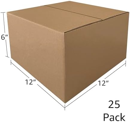 Corrugated Mail & Shipping Boxes, 25 Pack, 12 x 12 x 6 inch - Image 5