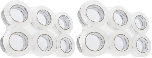 Amazon Basics Packing Tape, Strong & Durable for Moving, Storage, Shipping, Mailing and Sealing, Crystal Clear, 1.88" x 109 Yards, 12-Pack by AmazonBasics