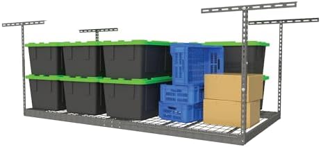 MonsterRAX 4x8 Overhead Garage Rack and Bins Bundle | 4’ x 8’ Overhead Rack w/Storage Bins (Hammertone, 24"-45") - Image 6