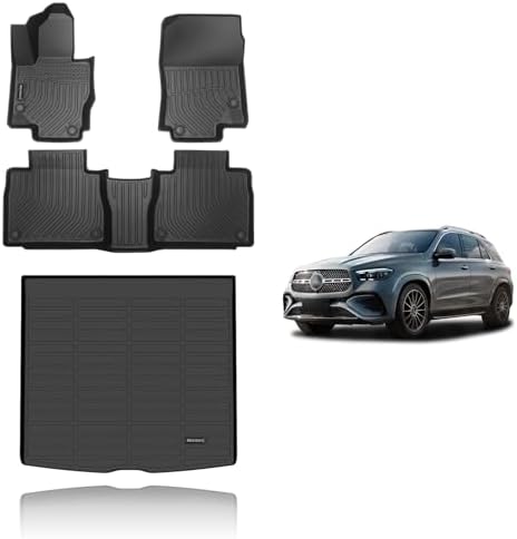 KELCSEECS Floor Mats & Cargo Liner Custom for Benz GLE 350 GLE 450 (No for Coupe) 2026 2025 2024 2023 2022 2021 2020 Car Mats Automotive Cargo GLE All Weather Floor Liners Trunk Mat by KELCSEECS
