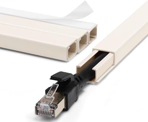 ZhiYo 68" Cord Hider for 1 Cable, Small Beige Wire Covers, 0.6" W x 0.4" H by ZhiYo