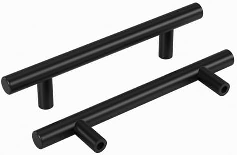 homdiy Black Cabinet Handles 30Pack 3-3/4inch Hole Center Kitchen Drawer Pulls and Knobs Stainless Steel Cabinet Hardware for Bathroom, Cupboard by homdiy