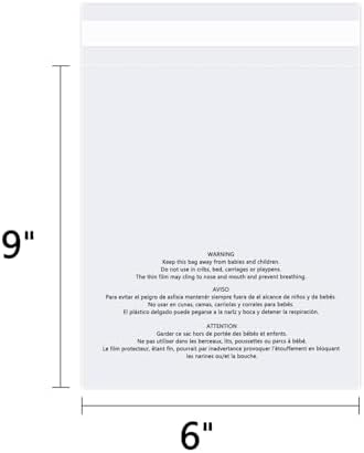 6" x 9" (500 Count) Clear Poly Bags with Suffocation Warning - Image 2