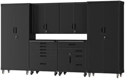 6-Piece Garage Storage Cabinets System Heavy Duty Workshop Set by FLIXELIO
