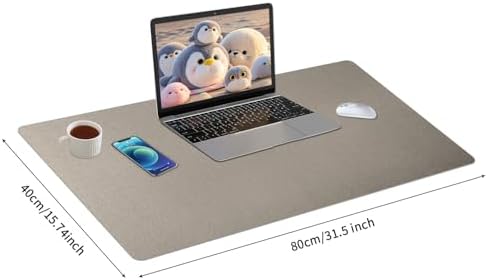 Bloss Pearl Gray Desk Mat 31.5"x15.7", Desk Matt for Desktop, Waterproof Large Desk Pad, Computer Mat for Office/Home/Decor/Christmas Desk Mat - Image 6