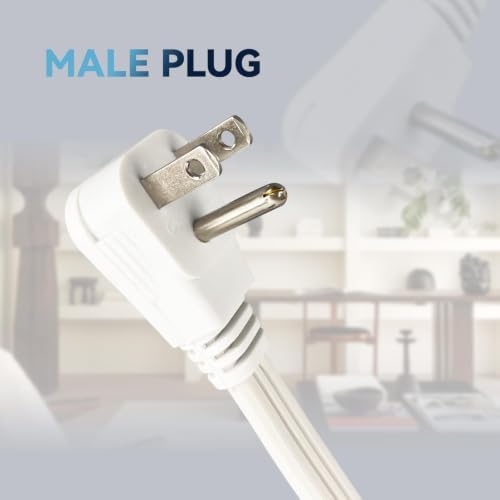 EP 6 Ft Heavy Duty Appliance Extension Cord 14 AWG 3-Prong Flat Plug, White - Image 4