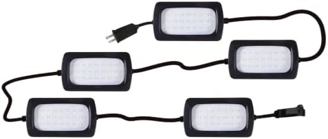 Owleye 50FT Led Work Light 85W 8000LM Waterproof Construction String Lights Linkable Temporary Work Lighting Outdoor Indoor Worklight (5 Light Heads) by Owleye