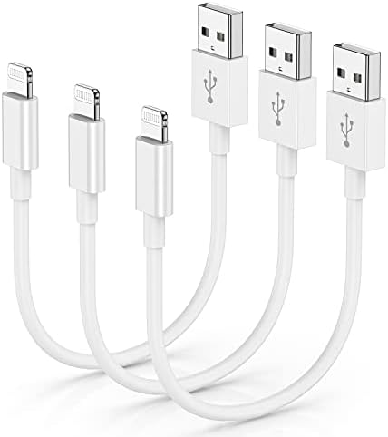 3 Pack Apple MFi Certified Short iPhone Charger Cable 1Ft, Apple Lightning to USB Cable Cord 1 Foot, 2.4A Fast Charging, Apple Phone Chargers for iPhone 14/13/12/11/11Pro/11Max/ X/XS/XR/XS Max/8/7/6 by TUMABER