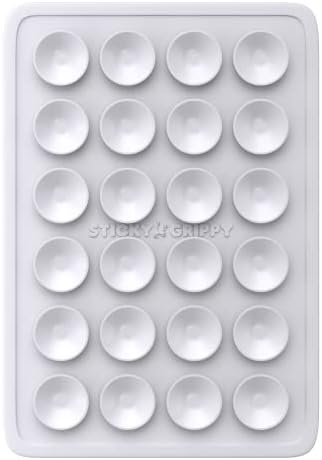 StickyGrippy Suction Phone Case Mount, Silicon Adhesive Phone Accessory for iPhone and Android, Hands-Free Fidget Toy Mirror Shower Phone Holder, Tiktok Videos and Selfies (White) - Image 2