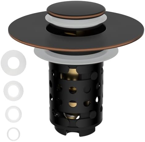 Universal Bathroom Sink Drain Stopper Hair Catcher, Oil Rubbed Bronze by Greatcomfortathome
