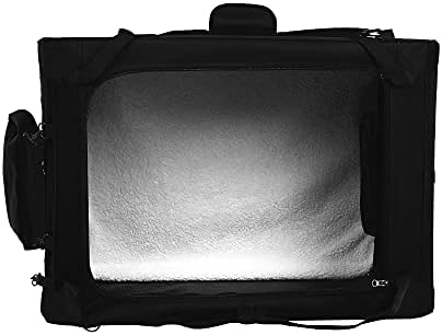 Amazon Basics Portable Soft Pet Dog Crate Carrier Kennel with Mesh Windows, Foldable, 30 x 21 x 21 inches, Black - Image 3