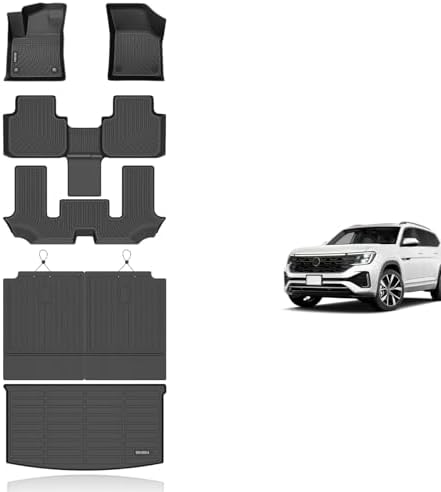 KELCSEECS Floor Mats for Volkswagen Atlas 2018-2026 6 Seats Bucket by KELCSEECS