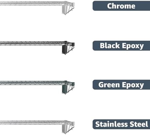 14" x 48" Wire Green Epoxy Wall Mount Shelf, Commercial Fixed Wall Mount Rack, NSF, Metal Floating Shelving for Kitchen, Stock Rooms, Home and Hotel - Image 5