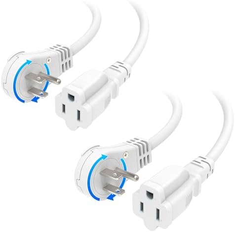 [ETL Listed] Cable Matters 2-Pack Rotating Flat Plug Extension Cord, 10ft by CableMatters