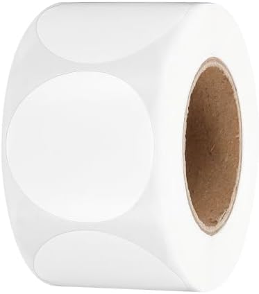 PATIKIL 1.5 Inch Round Thermal Label Stickers, 500Pcs Circle Direct Thermal Sticker Labels Self-Adhesive Thermal Printer Stickers for Business Classroom Office, White by PATIKIL