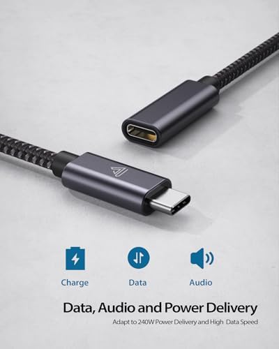 Faracent USB C Extension Cable (20Gbps/240W/3.3Ft), 4K@60Hz USB 3.2 - Image 3