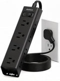 Power Strip Surge Protector with 12 Outlets, Flat Plug Extension Cord 10FT by Addtam
