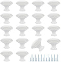 JOY DECOR White Cabinet Drawer Hardware,30mm Kitchen Cabinet Knobs,18 Pack by JOY+DECOR