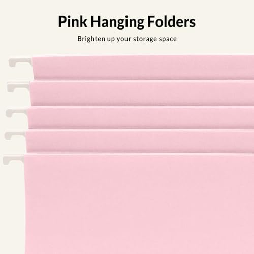 SUNEE 25 Pack Hanging File Folders, Pink Folders, Hanging File Folders Letter Size with 1/5-cut Tabs, Stay Organized for Your Home and Office Bulk File and Documents - Image 4