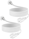 6Ft Flat Plug Short Extension Cord, White 90-Degree Plug Low Profile Power Adapter, 3-Prong Indoor Grounded Small Extension Cord 16AWG 13A 1625W 2 Pack by LitStar