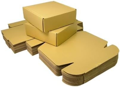 50 Pack 4.7x4.7x1.6 in Gold Shipping Boxes - Image 4
