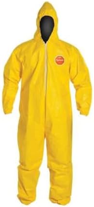 DuPont Tychem 2000 QC127S Disposable Chemical Resistant Coverall with Hood, Elastic Cuff and Serged Seams, Yellow, X-Large (Pack of 12), Model:QC127SYLXL00 by DuPontPersonalProtection