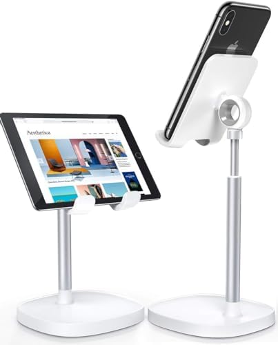 LISEN Cell Phone Stand Adjustable Phone Holer for Desk, Computer Office Desk Accessories for iPhone 16 Holder Women Kitchen Essentials Fits All Mobile Phones Switch Kindle iPads Tablet 4-10in by Lisen