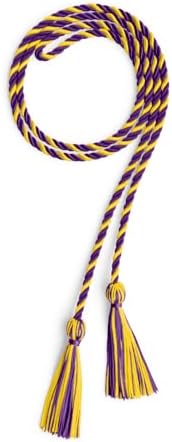 Endea Graduation Single Honor Cord Two-Color (Purple/Gold) - Image 5