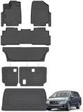 Floor Mats & Trunk Mats for 2018-2026 Honda Odyssey, TPE All Weather Protection 3 Rows Car Floor Liners with Cargo Liners Covering the backrest Accessories by SANBAN-AXE