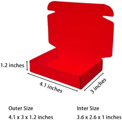 100 Pack 4.1x3x1.2 in Red Mini Shipping Boxes - Image 2