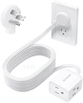 TROND Leftward Flat Plug Extension Cord 15ft for Small Tight Spaces, White by TRONDOfficial