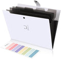 SKYDUE 5 Pocket Expanding File Folder, Letter Size Portable Accordion Folders for Documents for School Office, White by SKYDUE