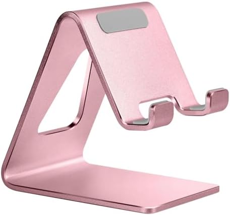 Aoviho Cell Phone Stand for Desk, Aluminum Phone Holder,Pink by Aoviho
