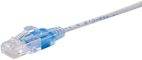 Monoprice Cat6A Ethernet Patch Cable - 5-Pack, Snagless RJ45, 550Mhz, 10G, UTP, Pure Bare Copper Wire, 30AWG, 2 Feet, White - SlimRun Series - Image 2