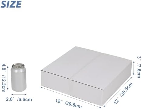 Hoikwo 12x12x3 Large Thin White Shipping Boxes Set of 25 - Image 2